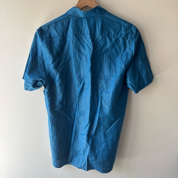 Ted Baker Linen Blue Men's Shirt Sz 4/‎ S - Picture 2 of 5